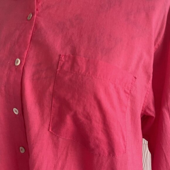 Natural Life Hot Pink Oversized Button-Down Collared Lagenlook Women Size M (Y5) - Picture 5 of 13
